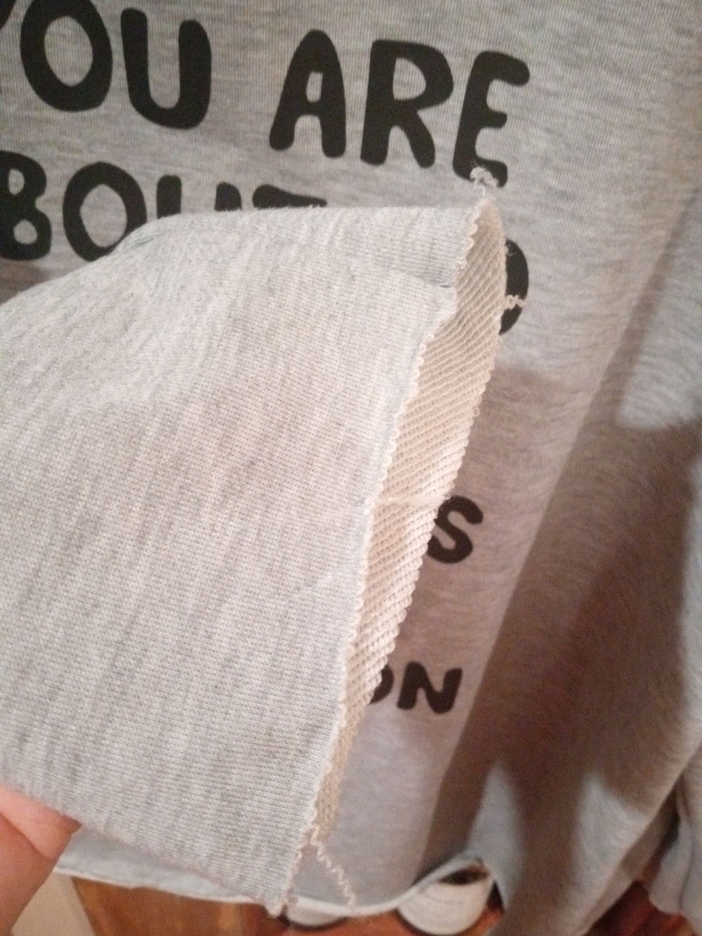 Grey Graphic Sweatshirt with Bold Black Text - Picture 3 of 6
